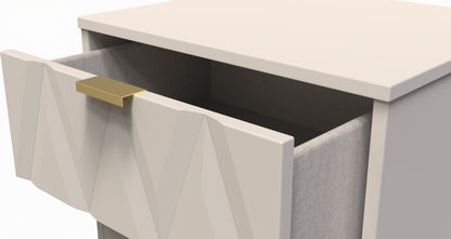 Diamond Tall Tallboy Off-White 5 Drawers 109cm