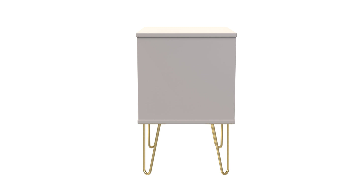 Diamond Bedside Table Off-White 2 Drawers 60cm