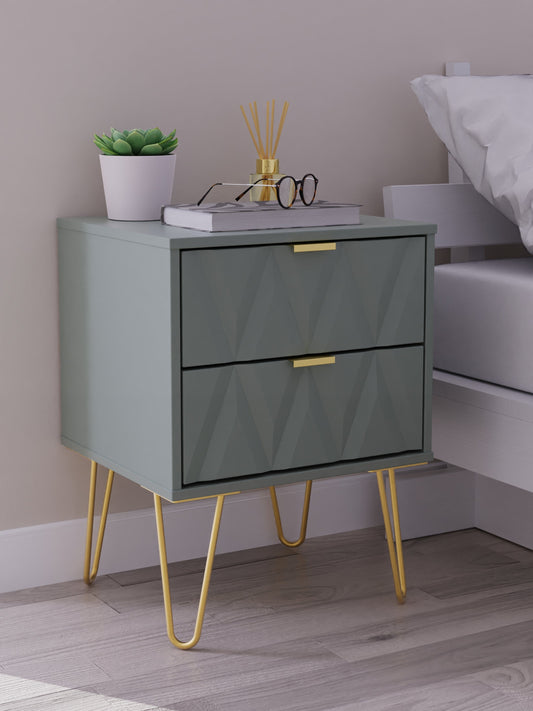 Diamond Bedside Table Not Applicable 2 Drawers 60cm