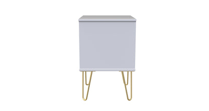 Diamond Bedside Table White 2 Drawers 60cm
