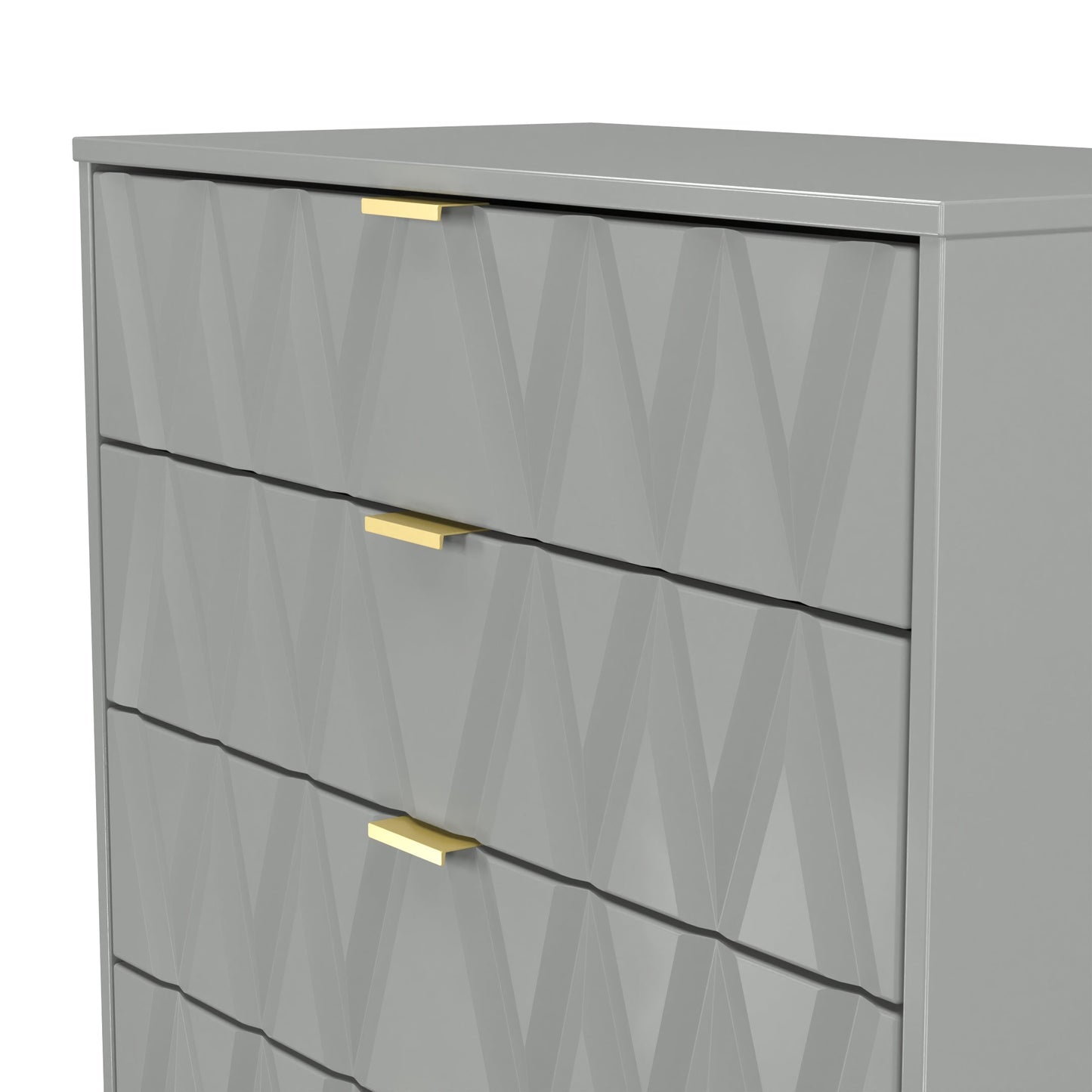 Diamond Chest of Drawers Grey 4 Drawers 93cm