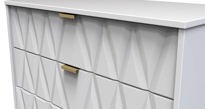 Diamond Tall Chest of Drawers White 5 Drawers 109cm