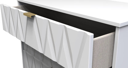 Diamond Tall Chest of Drawers White 5 Drawers 109cm