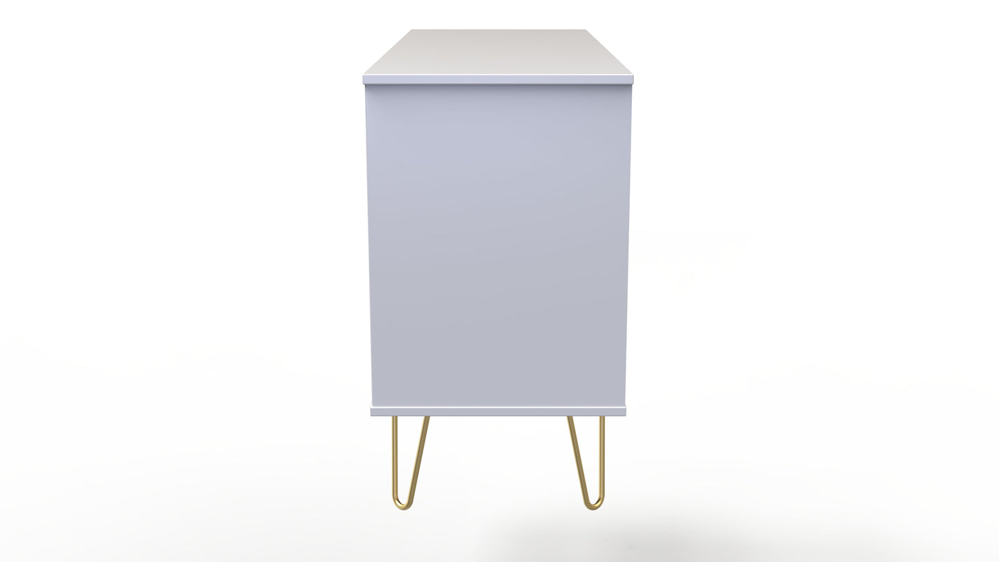 Diamond Large Chest of Drawers Grey & White 6 Drawers 115cm