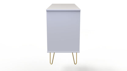 Diamond Large Chest of Drawers Grey & White 6 Drawers 115cm