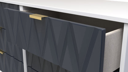 Diamond Large Chest of Drawers Grey & White 6 Drawers 115cm