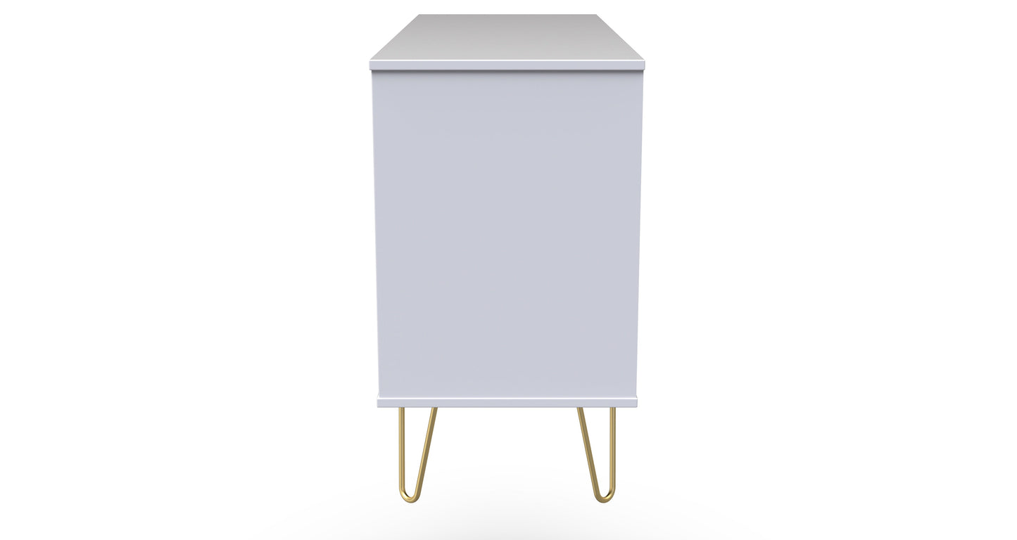Diamond Large Chest of Drawers White 6 Drawers 115cm