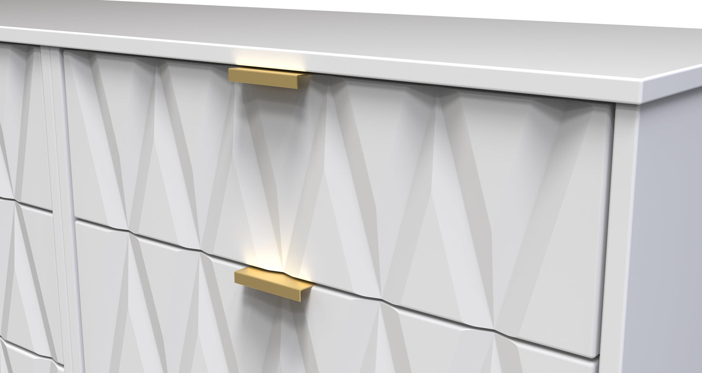 Diamond Large Chest of Drawers White 6 Drawers 115cm