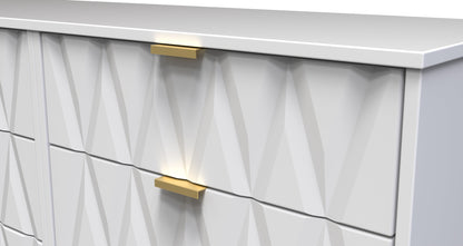Diamond Large Chest of Drawers White 6 Drawers 115cm