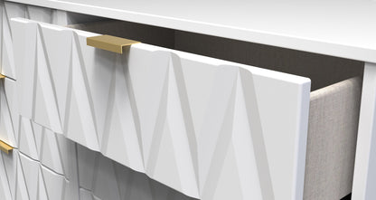 Diamond Large Chest of Drawers White 6 Drawers 115cm