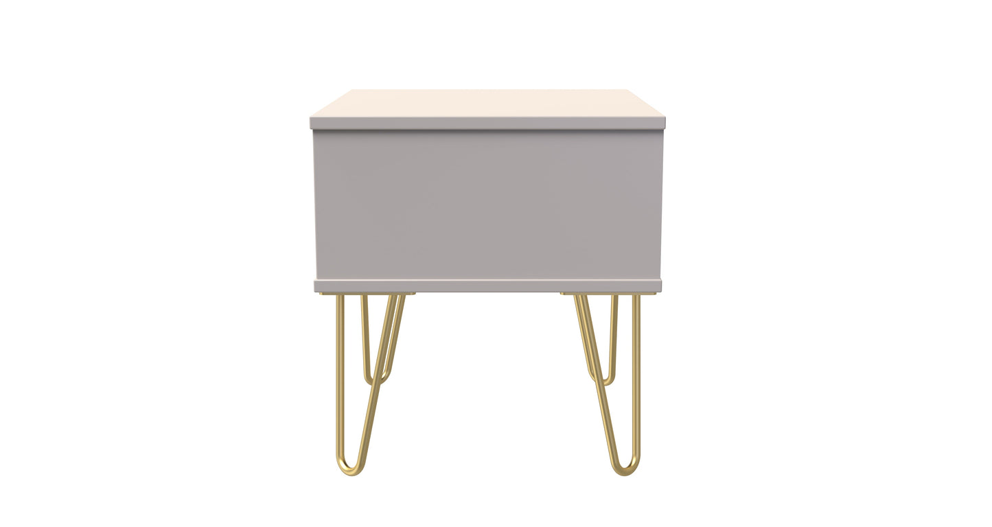 Diamond Bedside Table Off-White 1 Drawer 45cm
