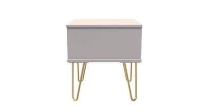Diamond Bedside Table Off-White 1 Drawer 45cm