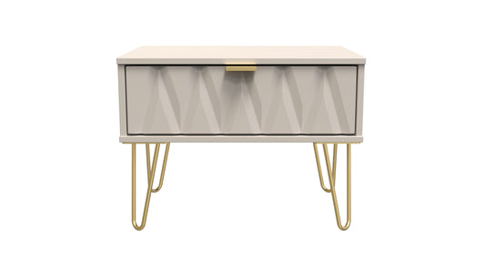Diamond Side Table Off-White 1 Drawer 58cm