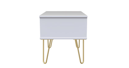 Diamond Side Table White 1 Drawer 58cm