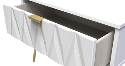 Diamond Side Table White 1 Drawer 58cm