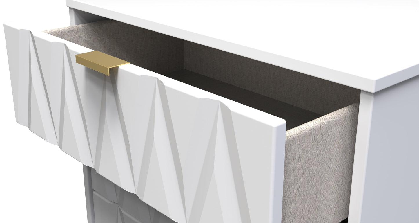 Diamond Chest of Drawers White 3 Drawers 76cm