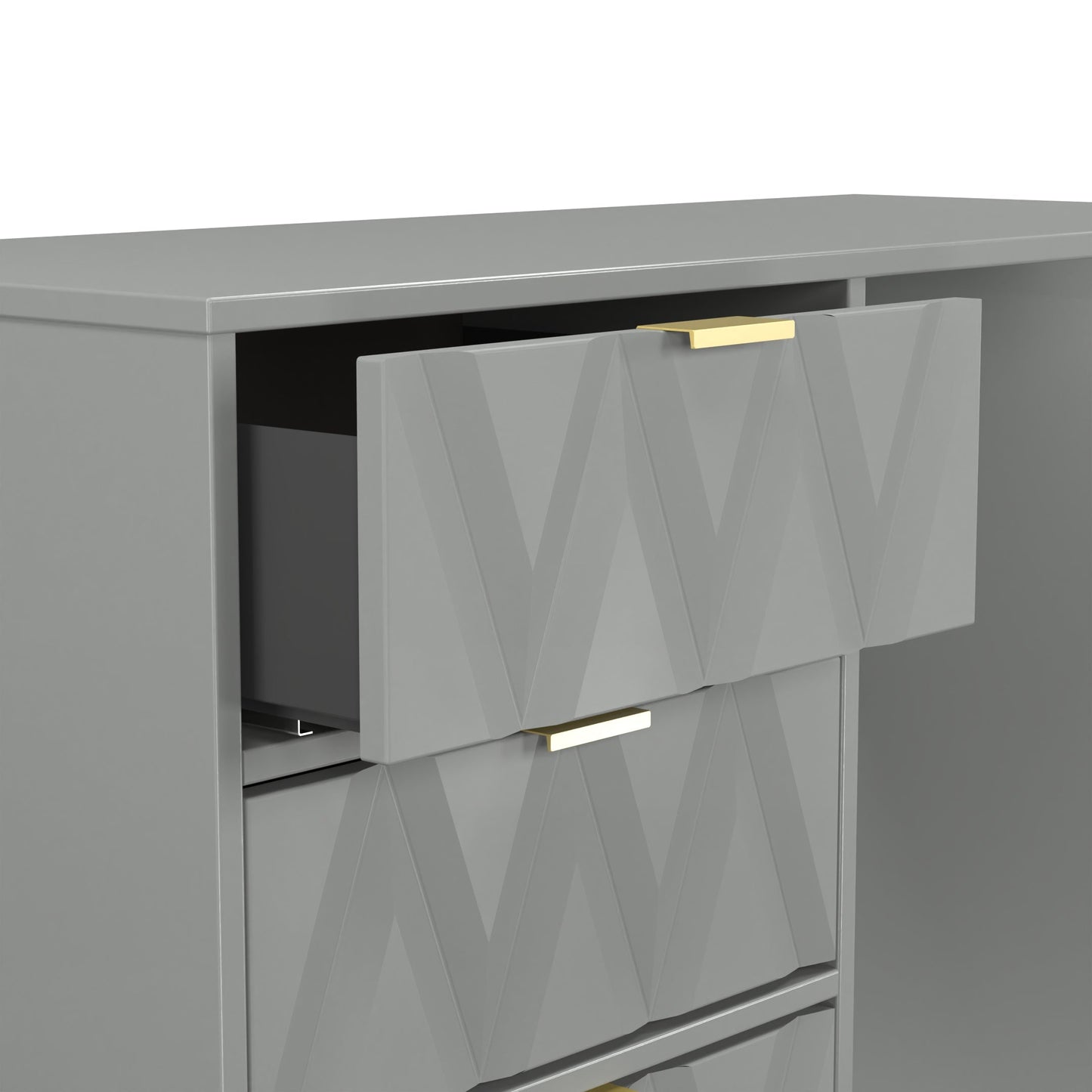 Diamond Desk Grey 4 Drawers 97cm