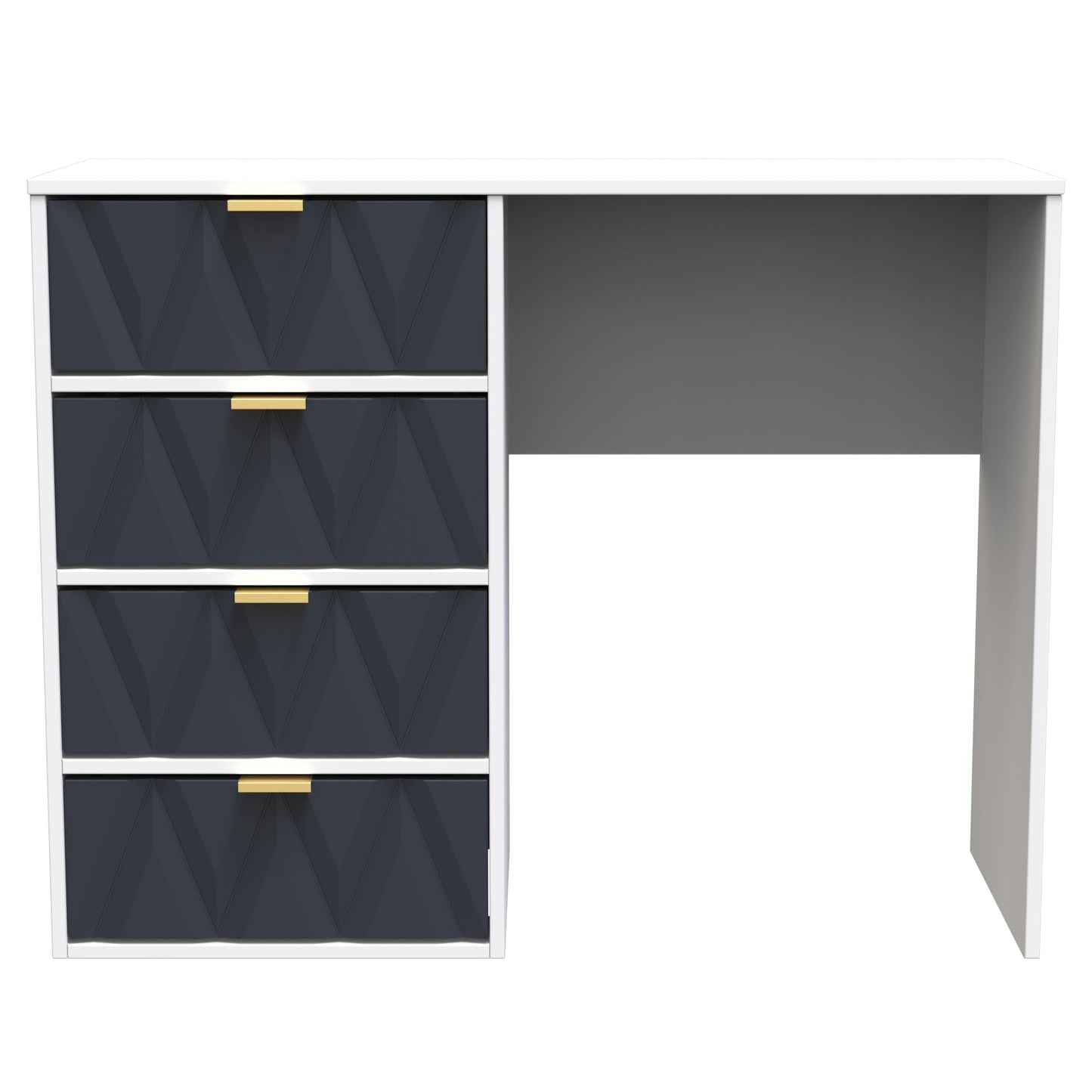 Diamond Desk Grey & White 4 Drawers 97cm