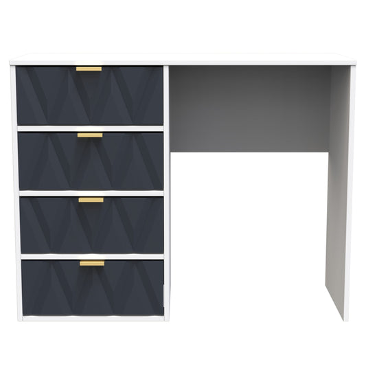 Diamond Desk Grey & White 4 Drawers 97cm