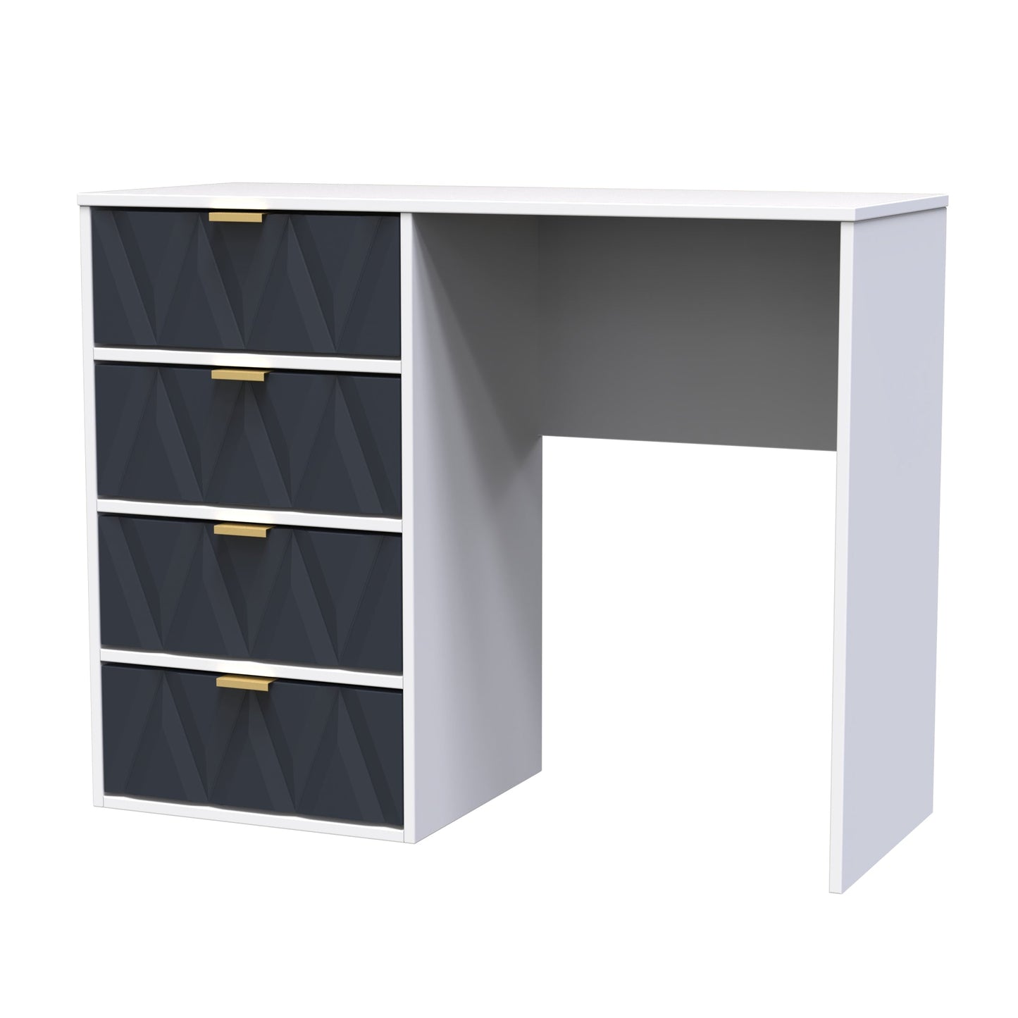 Diamond Desk Grey & White 4 Drawers 97cm