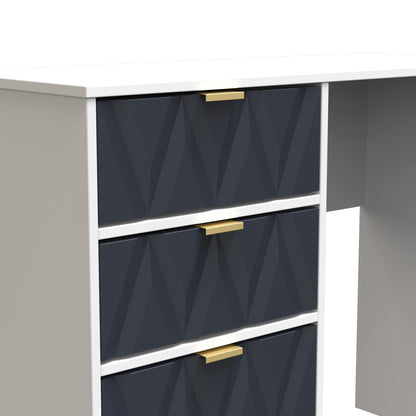 Diamond Desk Grey & White 4 Drawers 97cm
