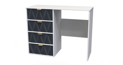 Diamond Desk Grey & White 4 Drawers 97cm