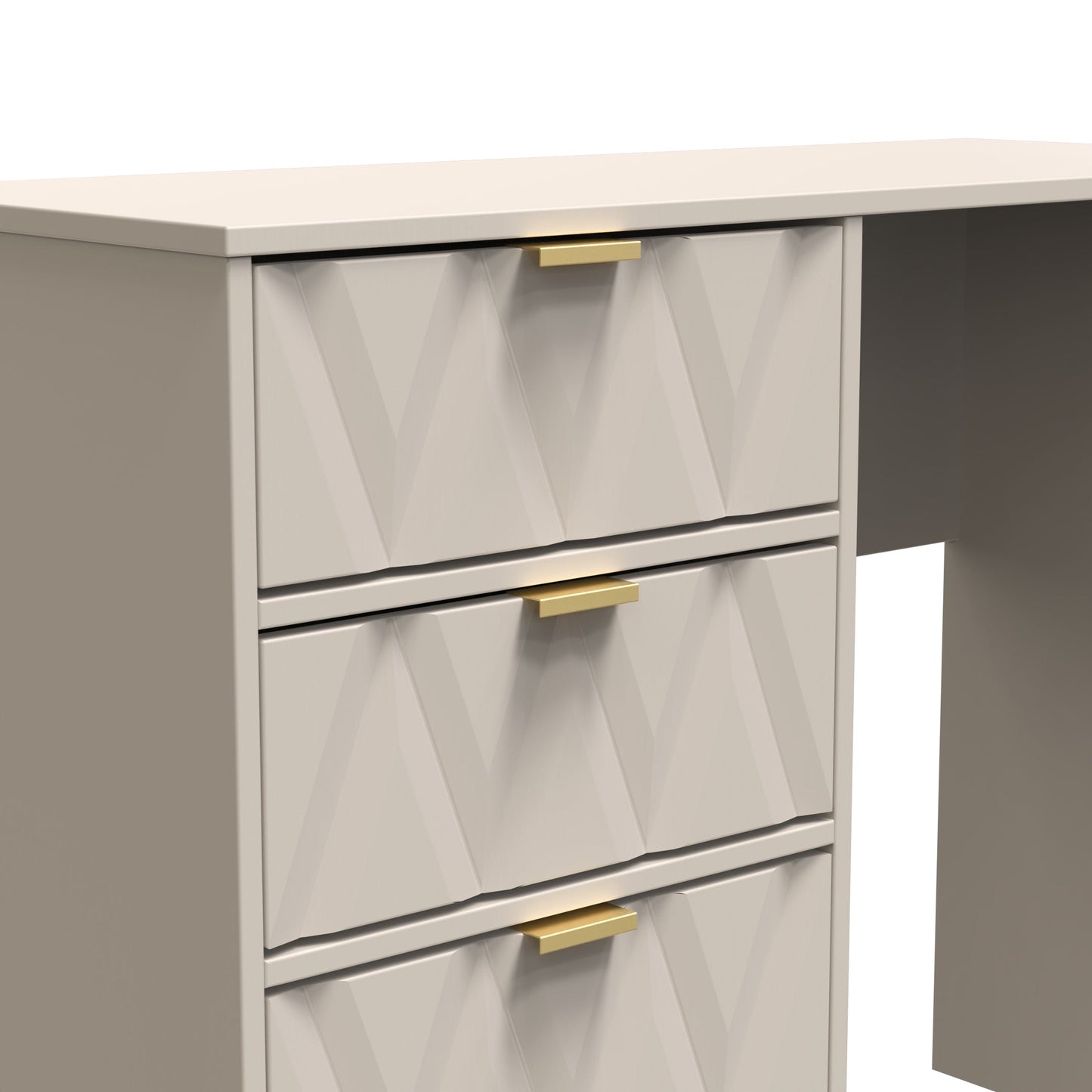 Diamond Desk Off-White 4 Drawers 97cm