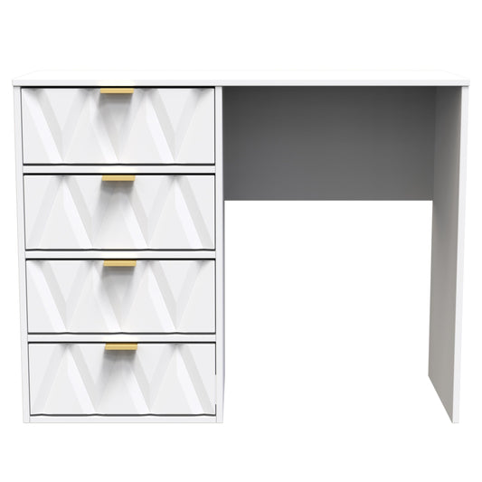 Diamond Desk White 4 Drawers 97cm