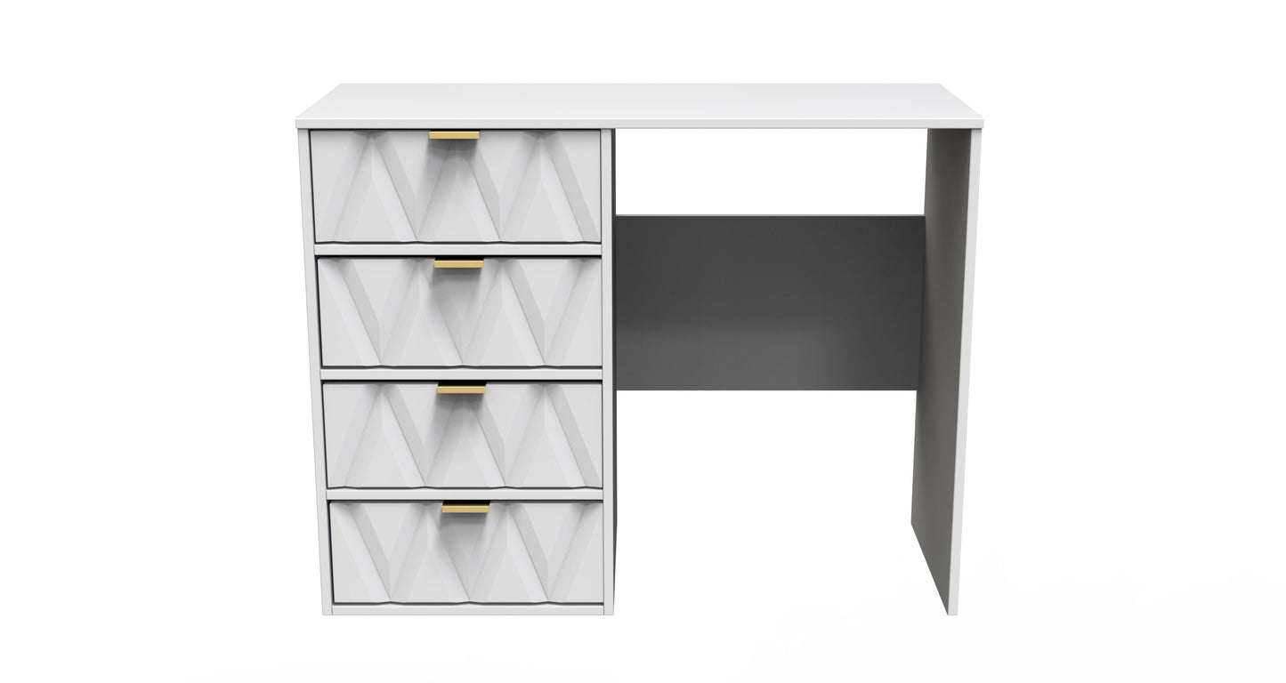 Diamond Desk White 4 Drawers 97cm