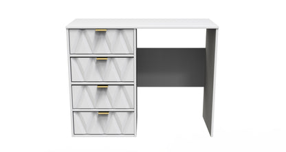 Diamond Desk White 4 Drawers 97cm
