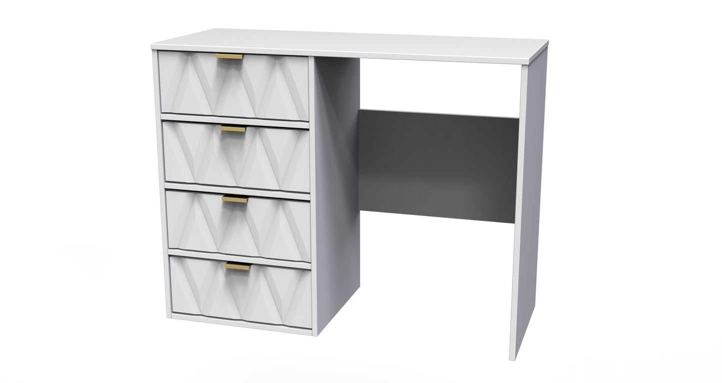 Diamond Desk White 4 Drawers 97cm