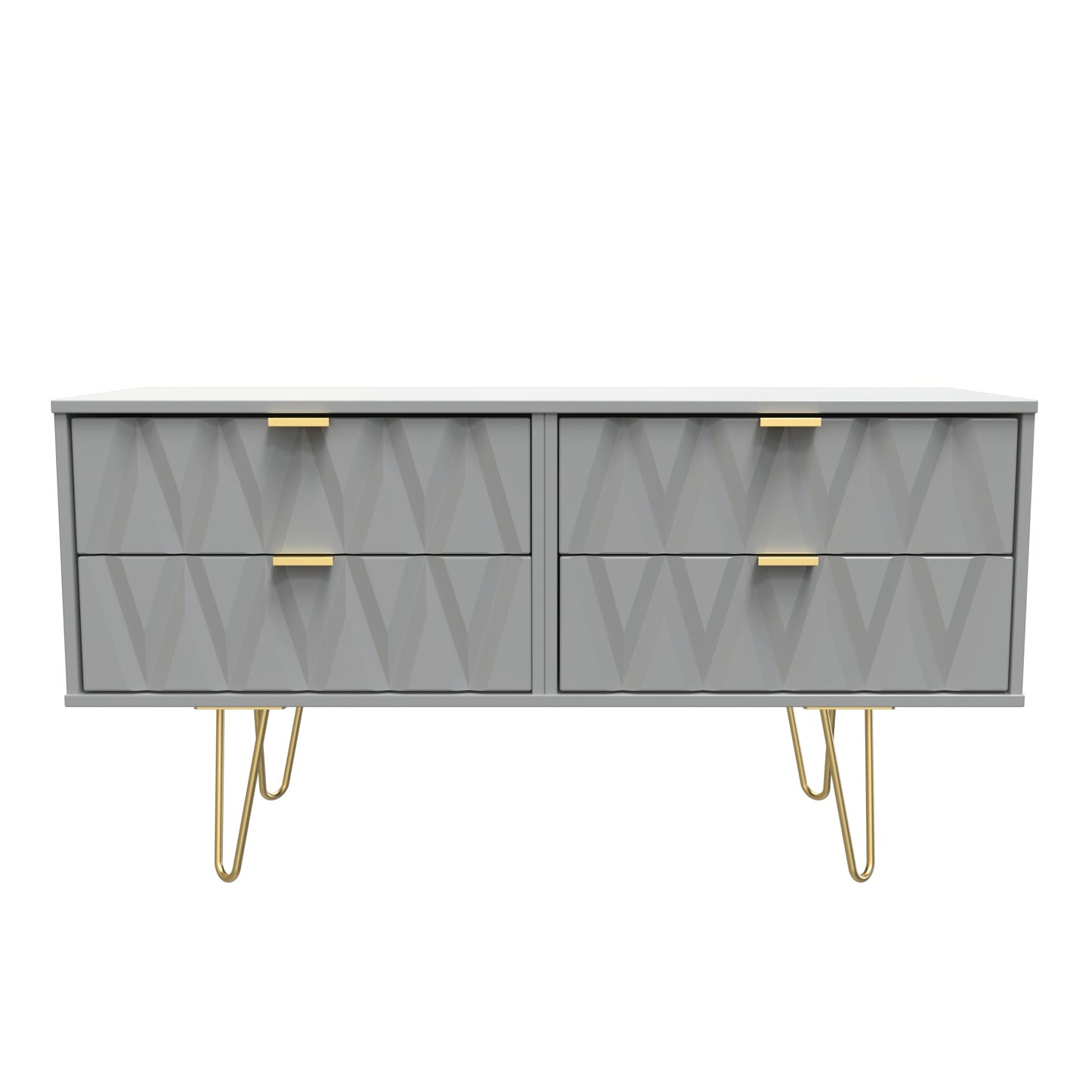 Diamond Large Chest of Drawers Grey 4 Drawers 115cm