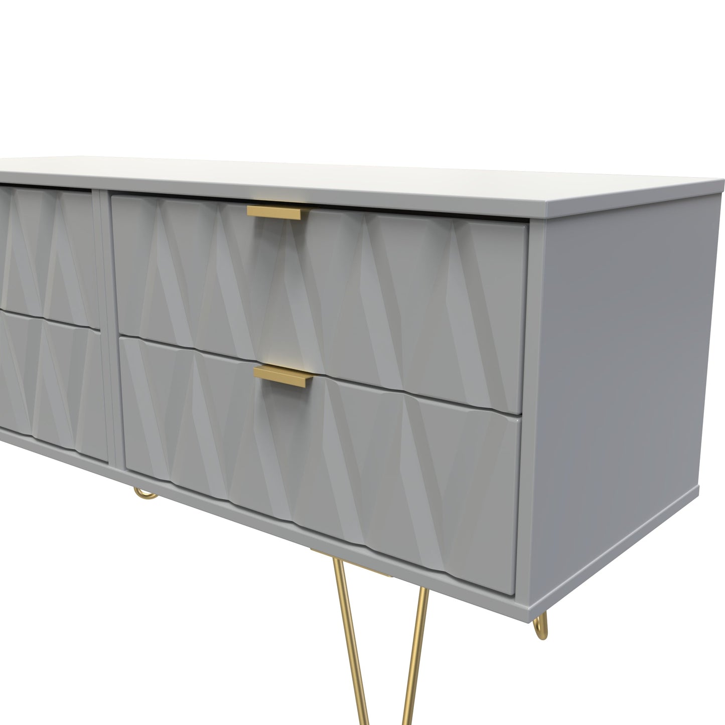 Diamond Large Chest of Drawers Grey 4 Drawers 115cm