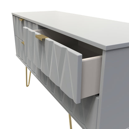 Diamond Large Chest of Drawers Grey 4 Drawers 115cm