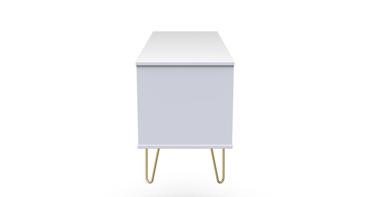 Diamond Large Chest of Drawers White 4 Drawers 115cm