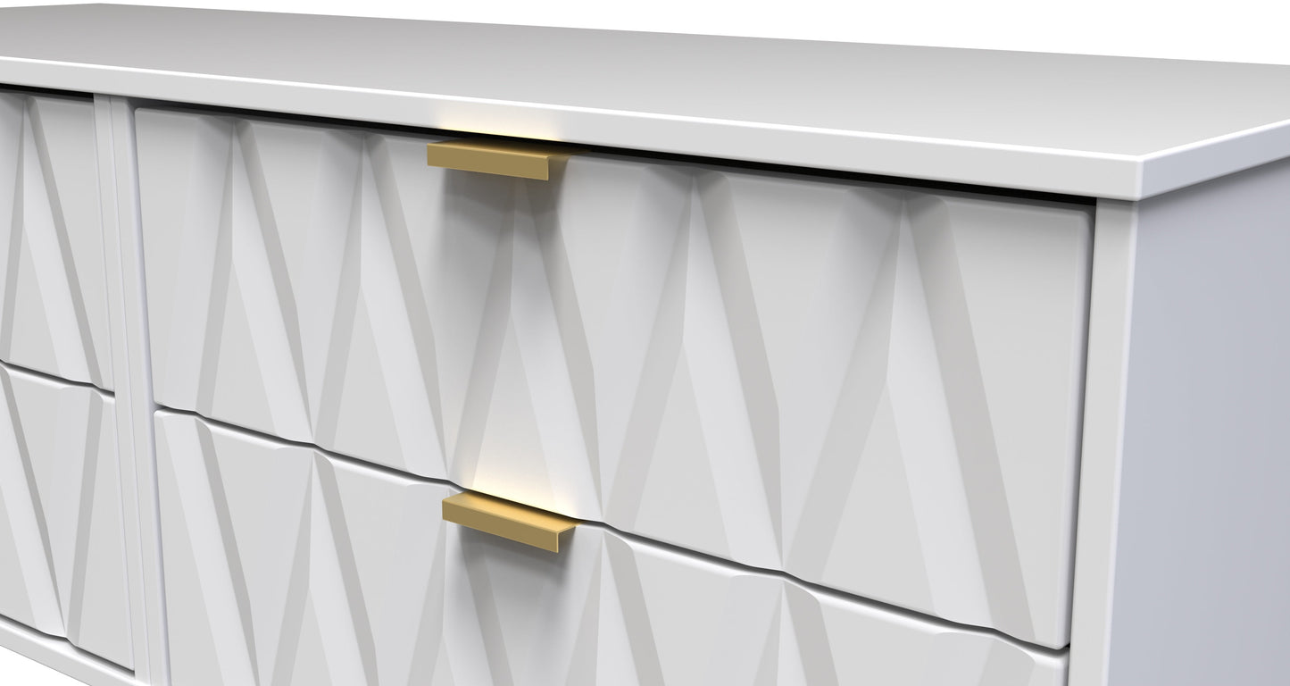 Diamond Large Chest of Drawers White 4 Drawers 115cm