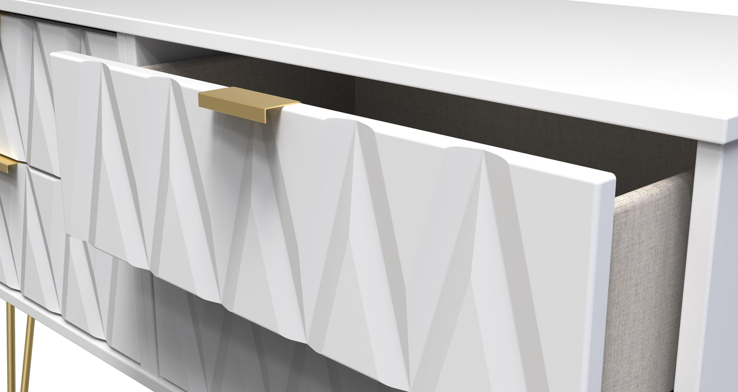 Diamond Large Chest of Drawers White 4 Drawers 115cm