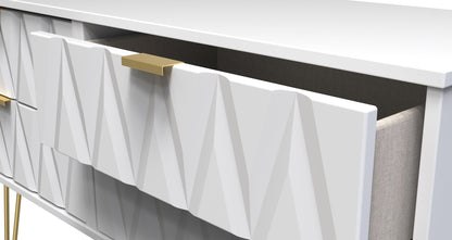 Diamond Large Chest of Drawers White 4 Drawers 115cm