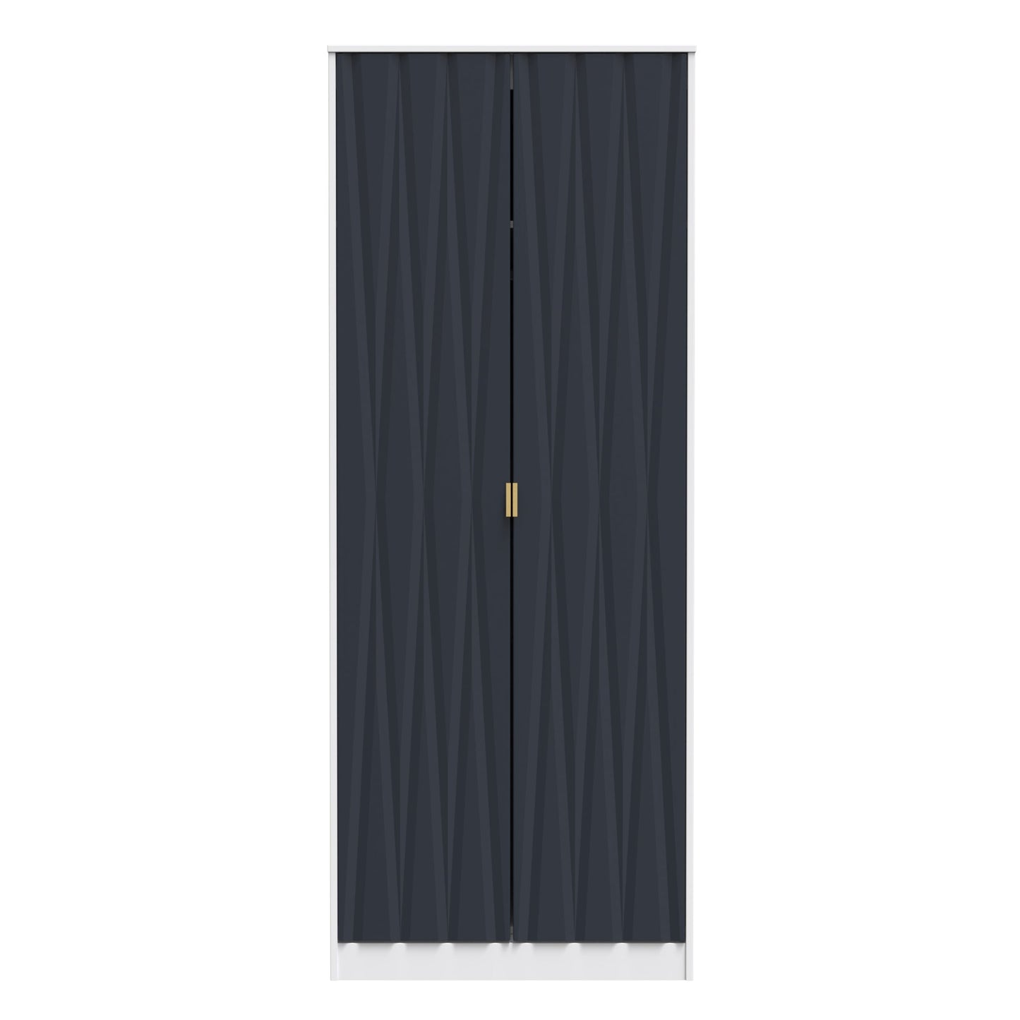 Diamond Tall Wardrobe Grey & White 2 Doors 197cm