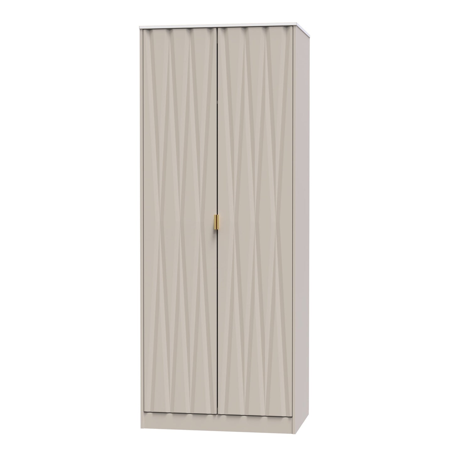 Diamond Tall Wardrobe Off-White 2 Doors 197cm