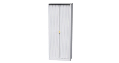 Diamond Tall Wardrobe White 2 Doors 197cm