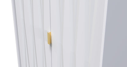 Diamond Tall Wardrobe White 2 Doors 197cm