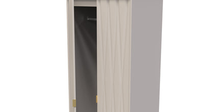 Diamond Tall Wardrobe Off-White 2 Doors 2 Drawers 197cm
