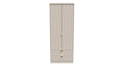 Diamond Tall Wardrobe Off-White 2 Doors 2 Drawers 197cm