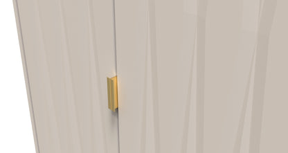 Diamond Tall Wardrobe Off-White 2 Doors 2 Drawers 197cm
