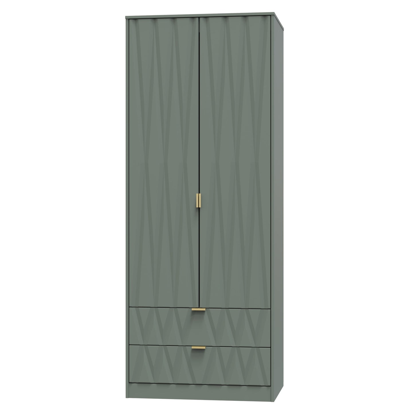 Diamond Tall Wardrobe Not Applicable 2 Doors 2 Drawers 197cm