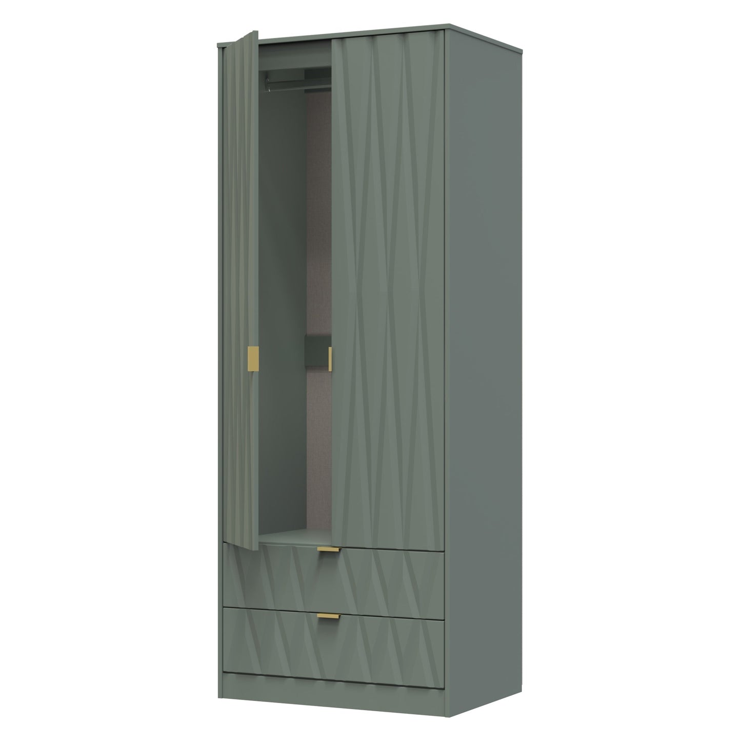 Diamond Tall Wardrobe Not Applicable 2 Doors 2 Drawers 197cm
