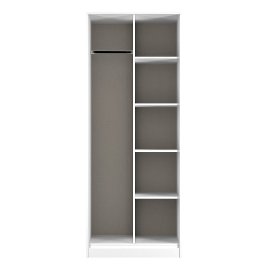 Diamond Tall Wardrobe Grey & White 5 Shelves 197cm