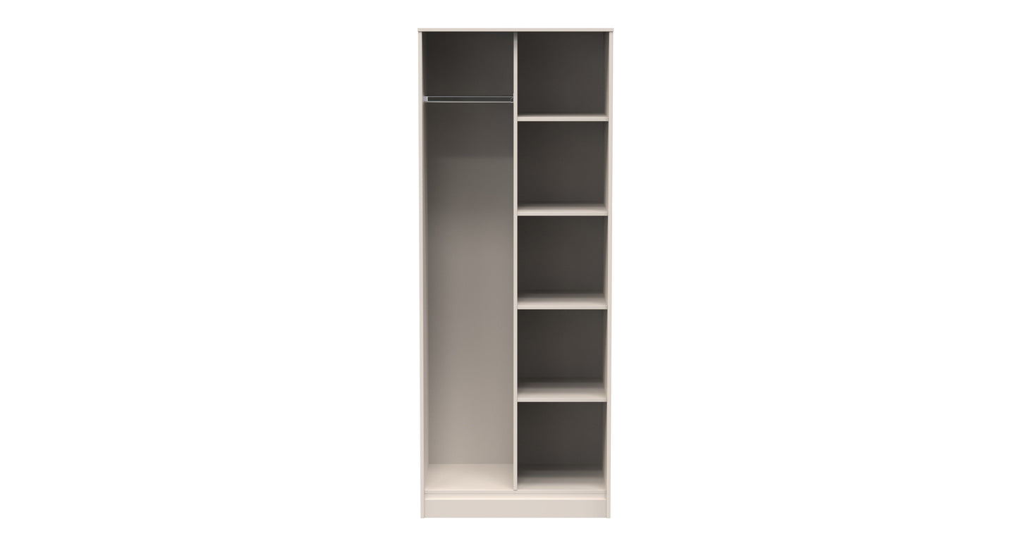 Diamond Tall Wardrobe Off-White 5 Shelves 197cm