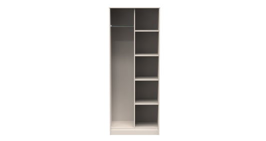 Diamond Tall Wardrobe Off-White 5 Shelves 197cm